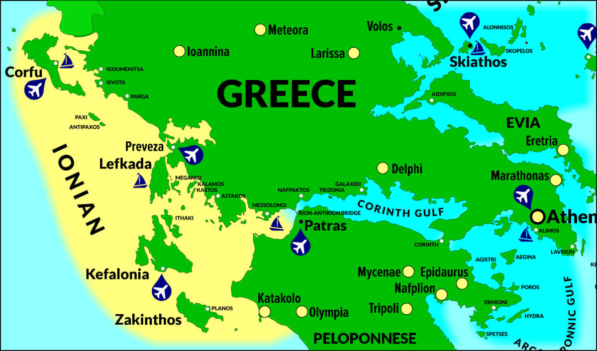 The Ionian Sea map